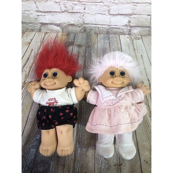vtglot of 2 Russ Troll dolls boy & girl plush kids berrie - Picture 7 of 9